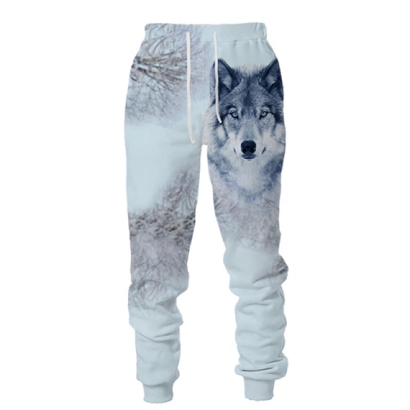 Повседневные брюки с 3D принтом волка, мужская спортивная одежда, длинные брюки, мужские уличные спортивные штаны, мужские брюки в стиле хип-хоп