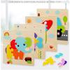 Education Kids Toys Puzzles Shape Color Cognition Wooden Safety Smooth Cartoon Puzzle Toy