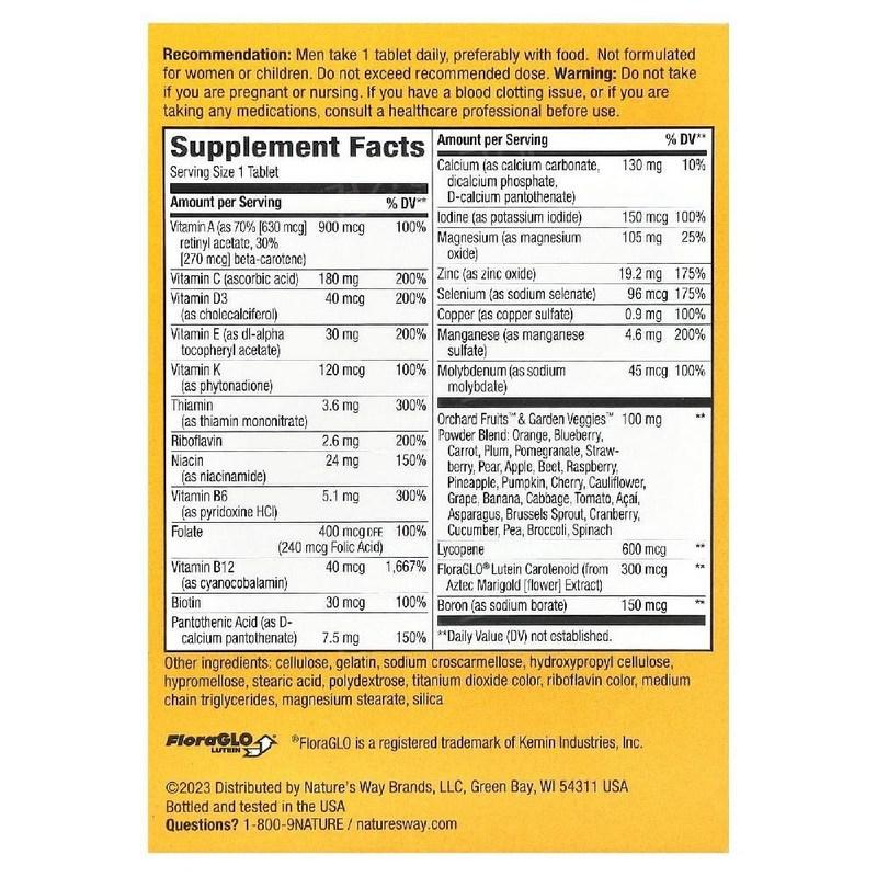 Nature's Way Alive Multivitamin for Men Over 50, Multivitamin 50 Tablets, 50 Tablets, 1 Piece