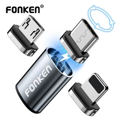 FONKEN Кабель Micro USB типа C, конвертер, магнитный адаптер кабеля, магнитный разъем кабеля зарядного устройства, конвертер для зарядки мобильного телефона