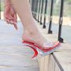 Crystal Shoes Fashion PVC Women Sandals Summer High Heels Transparent Slippers Party Shoes Special-shaped Heels Zapatos Mujer
