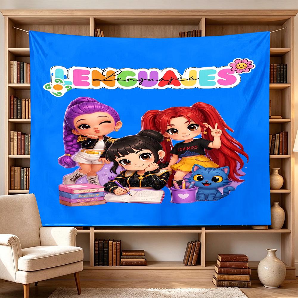 Language Adventure Decorative Wall-Hanging Tapestry, Home Ornament for Living Room,Dorm and Fan Parties,Multi-style,celebrities,cartoons,music,sports