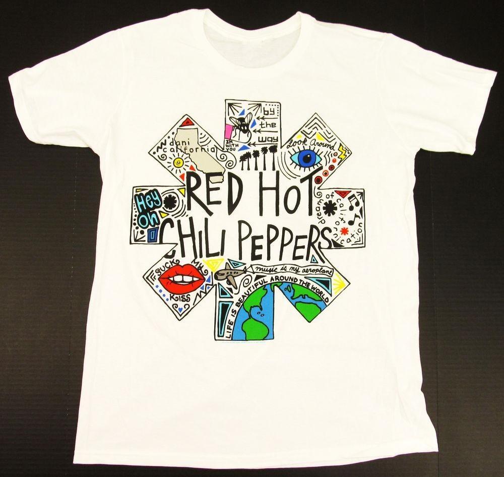Red Hot Chili Peppers Энтони Кидис Сделай сам Тур Белая Хлопковая S-234XL Футболка F119 Унисекс Футболка