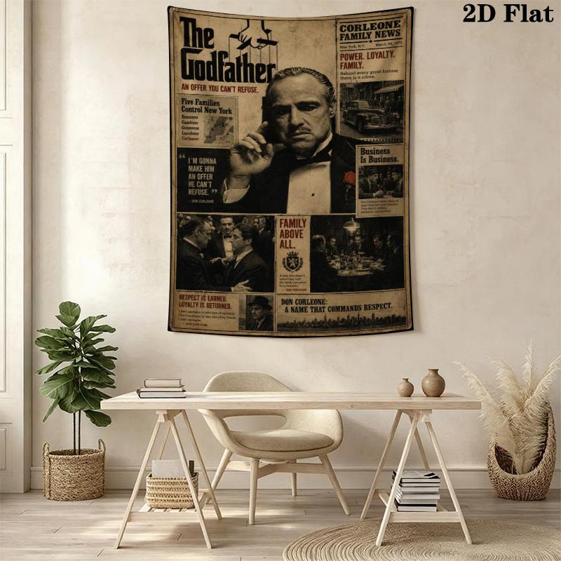 Godfather Movie Poster Tapestry Background Cloth Fashion Print Soft Background Wall Hanging Cloth Homestay Soft Decoration Tapestry