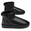 Winter Ankle Snow Boots Men Women Unisex PU Leather Waterproof Plush Warm Thick Cotton Indoor Outdoor