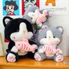 Fluffy Cartoon Plush Animal Doll Stuffed Doll Black Gray Kitty Dolls Cat Plush Toy  Car Decor