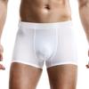 Men Boxer Underwear Mid-rise Elastic Waistband Solid Color Shorts Briefs Solid Color Ice Silk Summer Panties Daily Wear