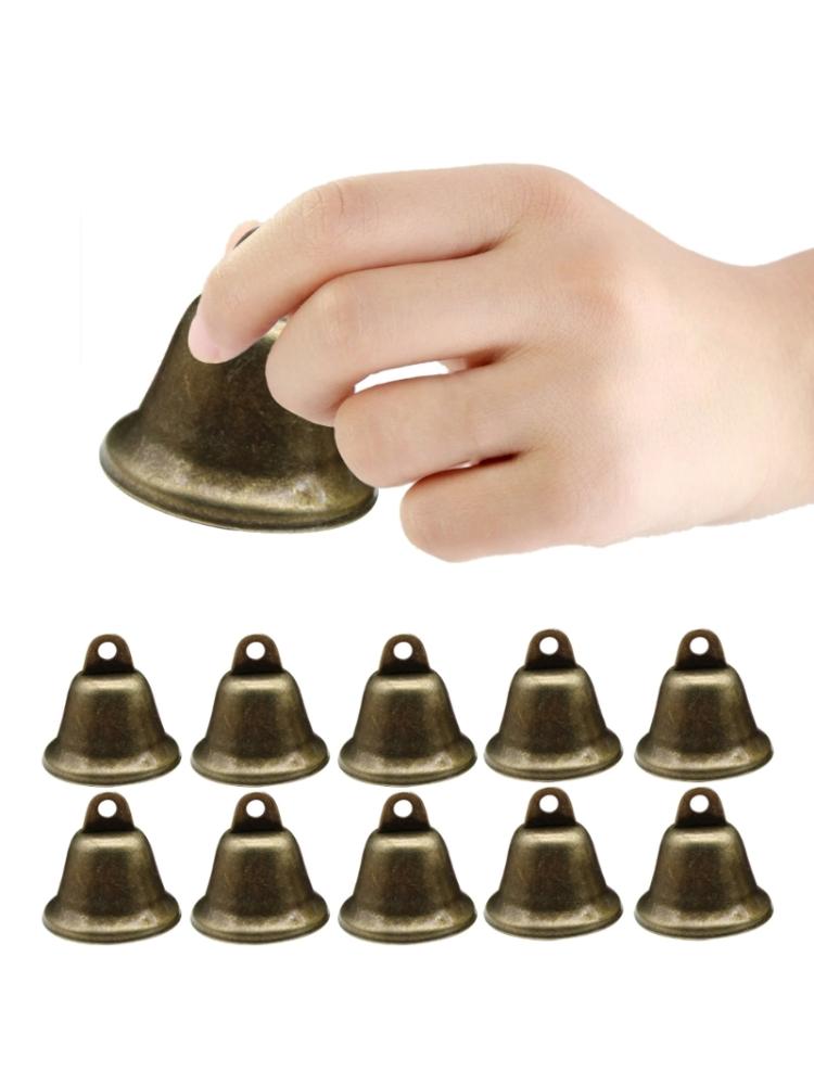 10 шт. маленькие колокольчики в винтажном стиле, подвесные колокольчики, рождественские колокольчики, колокольчики с ошейником для домашних животных, украшение на свадьбу, Хэллоуин