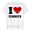 Забавные футболки с графикой красного сердца «Я люблю фембоев» для мужчин и женщин, хлопковая юмористическая уличная одежда, футболка с коротким рукавом, унисекс, свободная одежда