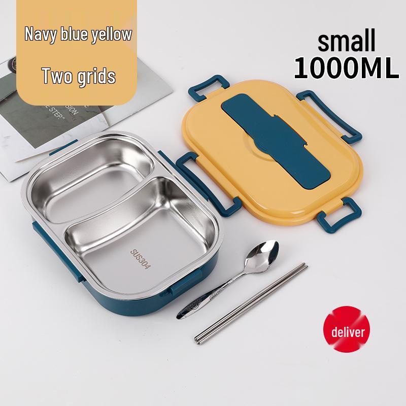 304 Stainless Steel Insulated Bento Lunch Box with Lid - Student & Office Style, Microwave Safe, Deep Compartment Design