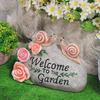 Garden Statue Solar Light Resin Outdoor Snail Welcome Figurine Eco-Friendly Flower Shape