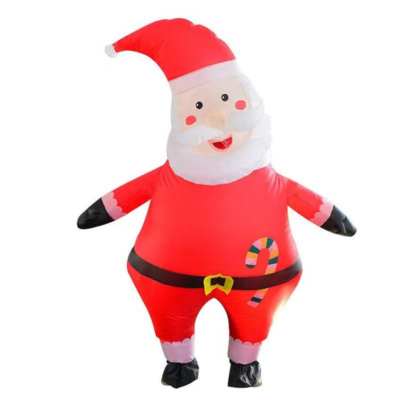 Надувной костюм Санта-Клауса с мультяшным дизайном для рождественской вечеринки и косплея