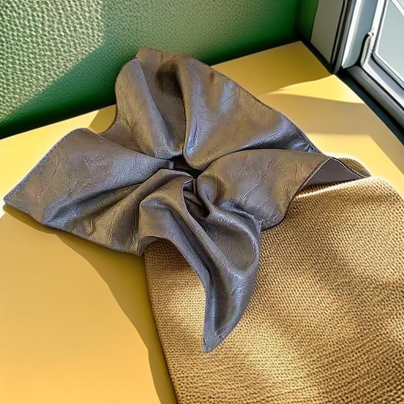 High-end Leather Square Scrunchies Vintage Gentle Hair Ties Hair Rope Women Girls Accessories