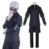 Элегантный костюм Канеки Кена из Tokyo Ghoul в полный рост с модным дизайном, идеально подходит для Хэллоуина и тематических вечеринок
