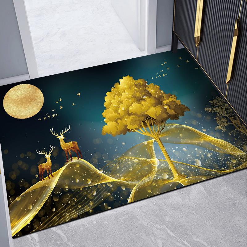 Новый китайский коврик для входной двери, коврик для туалета, домашний коврик, диатомовая грязь, нескользящий, быстросохнущий, впитывающий коврик для ног