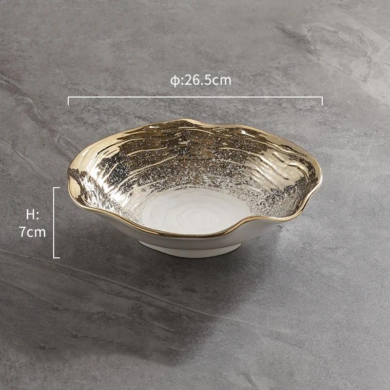 Творческие керамические миски в форме листьев лотоса, легкие, роскошные, ресторанные, салатницы, десертные, ретро, изысканные, фруктовые тарелки, бытовая посуда