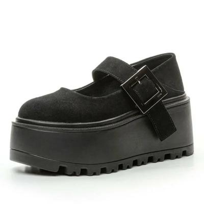 Модные 8 см Новая Натуральная Кожа Дизайнерская Платформа Танкетка Круглый Носок Туфли Лодочки Весна Лето Балетки Крючок Женская Мода Мэри Джейн Лоферы