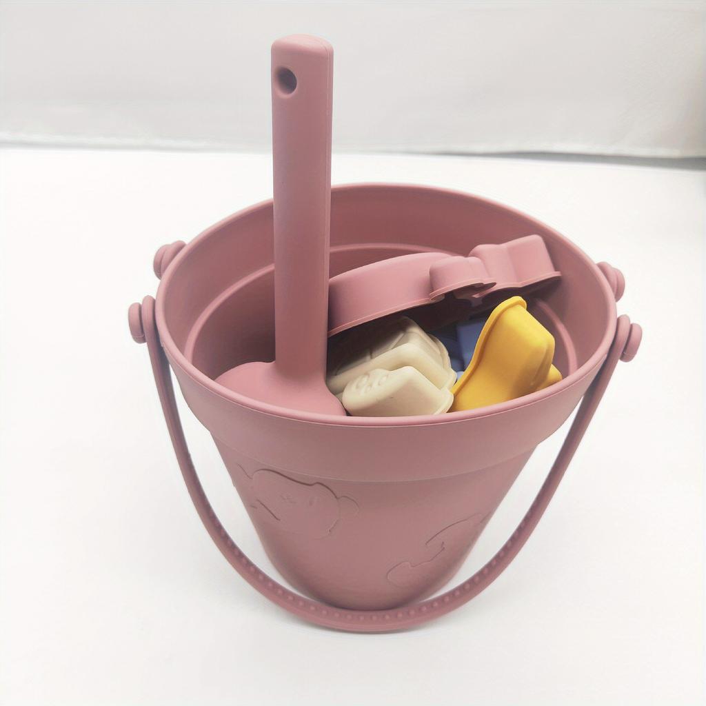 8 шт. набор силиконовых пляжных игрушек, портативный набор силиконовых игрушек для родителей и детей на открытом воздухе, защищающий от падения (Аксессуары для игрушек, случайное сочетание цветов)