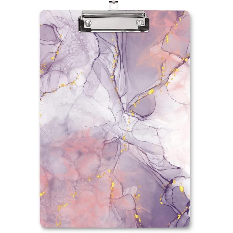 WAVEYU Cute Clipboard, Decorative Office Fashion Hardboard Wood Nursing Clip Board for Standard A4 Letter Size for Students, Women,12.5"x 9",