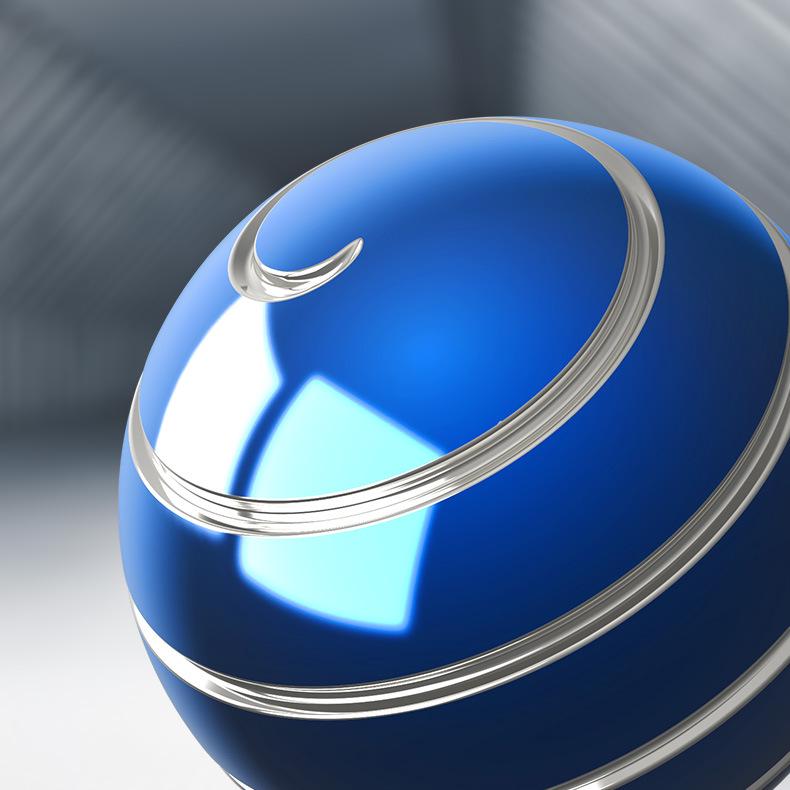 Silver Line Rotating Desktop Gyroscope: High-Gloss Spin & Decompression Toy