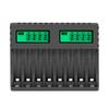 Battery Charger Intelligent Lcd Indicator Short Circuit Protection for AA/AAA Rechargeable Battery Charger 8 Slot