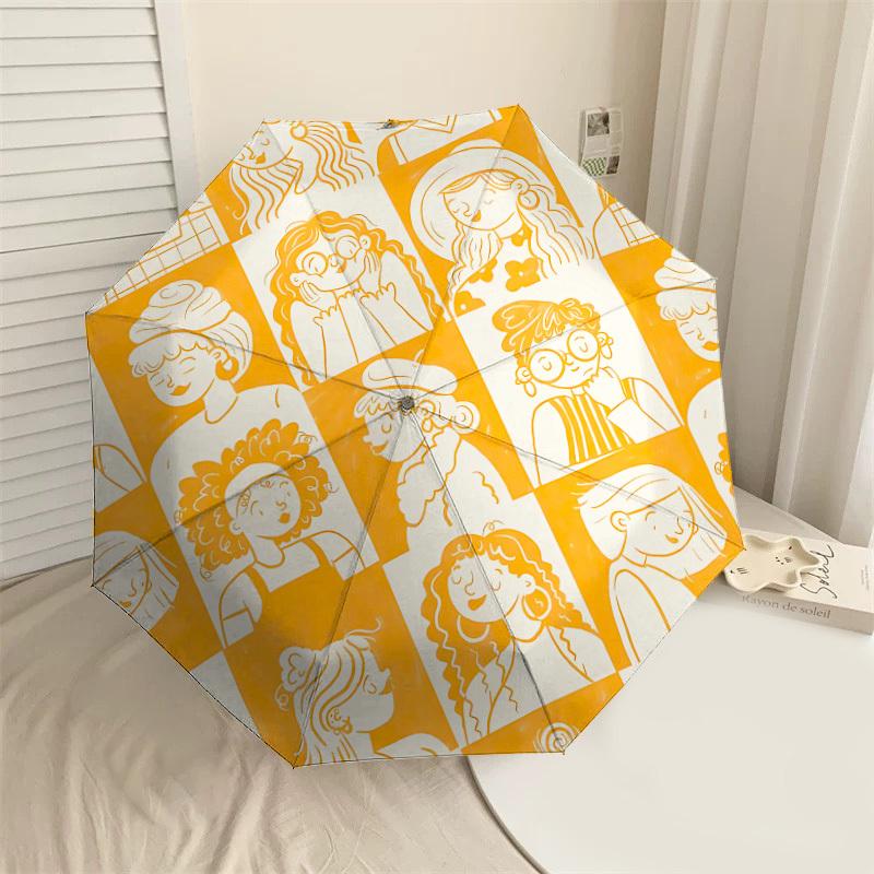 1PC Fashionable Patterns Umbrella-9-Rib Reinforced, Automatic Open, Lightweight & Durable, Cute Fashion Accessory for Outdoor-P0758