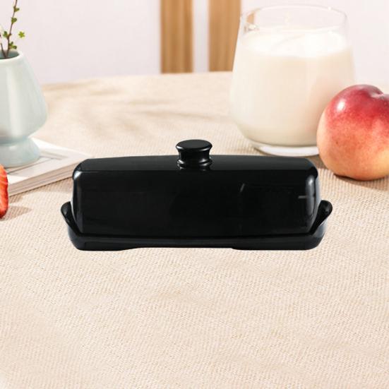 Butter Box with Lid Spatula Easy Grip Handle Butter Storage Container Dust-Proof Dishwasher Safe Refrigerator Butter Dish for Kitchen Cafe