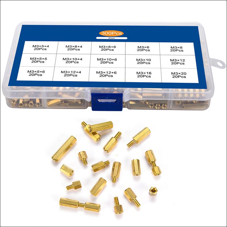 300PCS M3 Mixed Hexagonal Copper Spacer & Screw Column Set