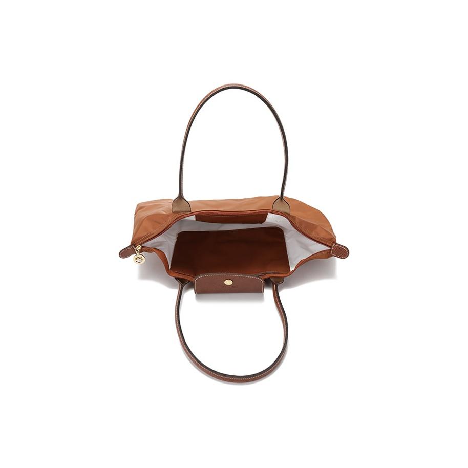 Longchamp Сумка-тоут Le Pliage 28 Classic с длинными ручками, холщовая с кожаной отделкой, женская, цвет Brandy 2605089504