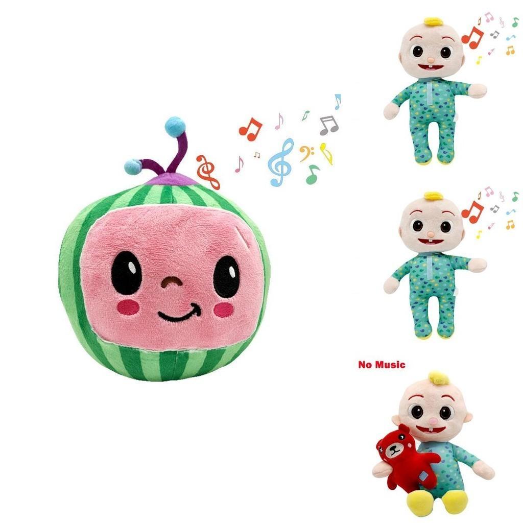 Kawaii Music Doll Cocomelon Watermelon Plush Toy With Melodic Songs And Soft Texture For Kids