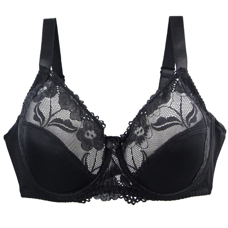 Large Size Bra Lace Gathering Steel Ring Underwear Adjustment Type Large Chest Small Breast Bra Cover