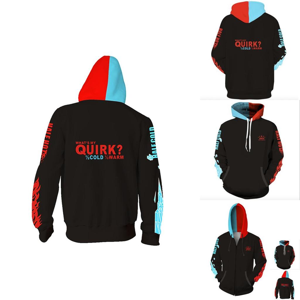 Худи Боку Но Тодороки Шото Куртка на молнии Верхняя одежда Косплей