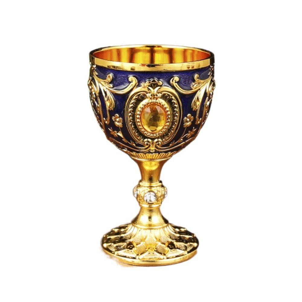European Style Wine Glasses Embossed Chalice Decorative Goblet  Gift
