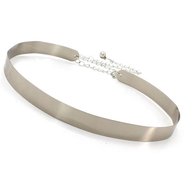 European & American Fashion Mirror Waist Chain - Metal Iron Belt & Decorative Skirt Seal, Available In 2.0cm and 3.5cm Widths
