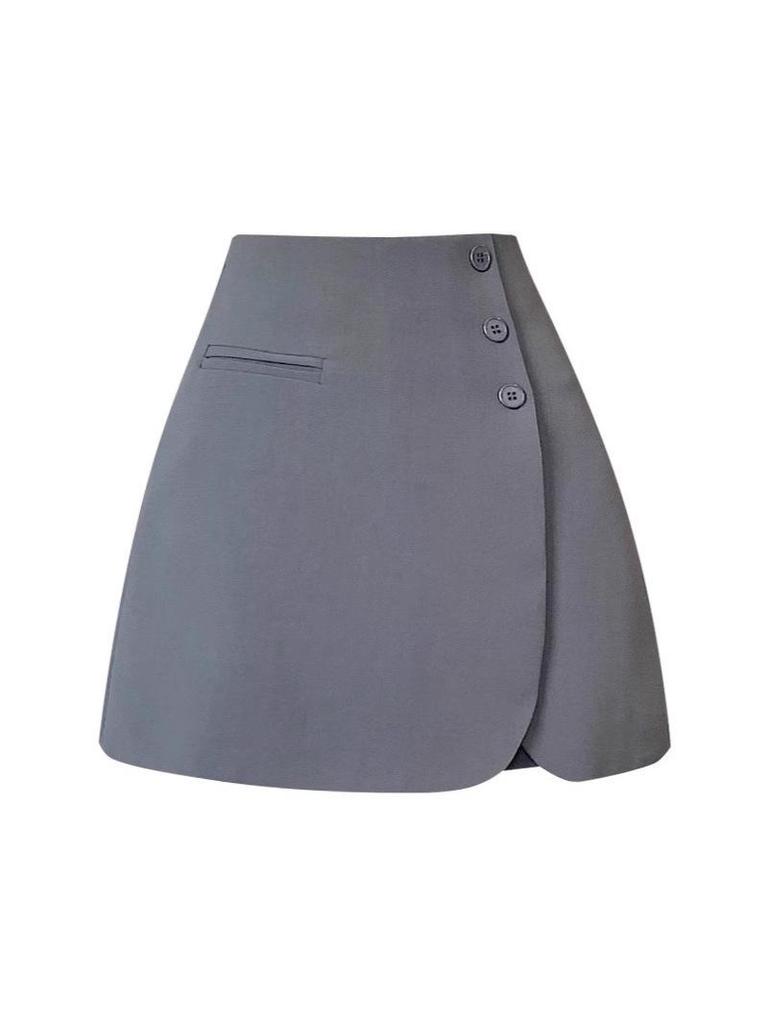 Женская юбка А-силуэта с высокой талией, нерегулярным разрезом и защитой от просвечивания