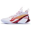 Li Ning SONIC Ультраамортизация Скользят Устойчивы к истиранию Средняя высота Баскетбольные кроссовки Мужские Белый Красный ABAS145-9