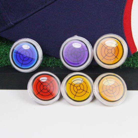1/5Pcs Golf Ball Marker Round Cap Clip Mark with Level Function Magnetic Golf
