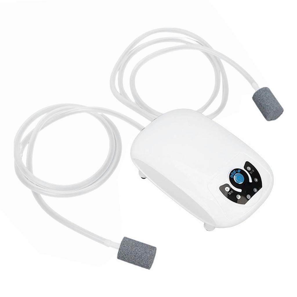 Aquarium Oxygen Pump Silent 2 Outlets Small Portable Fish Tank Air Bubbler Pump for Fishing Home