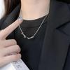 Ожерелье с бамбуковыми звеньями из титановой стали: Элегантный, Невыцветающий Дизайн для Женщин и Мужчин, Идеально для Пар, Простая Китайская Стиль Цепочка на Ключицу.