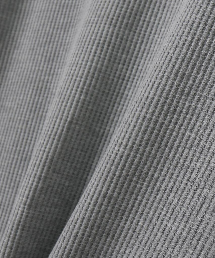MOOD INSIDE Waffle Semi-Crop Long Sleeve_Gray