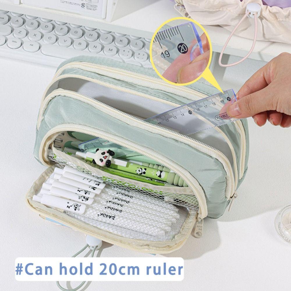 Five-Layer Pen Bag Large Capacity Stationery Organizer Fashion Pen Storage Bag Student