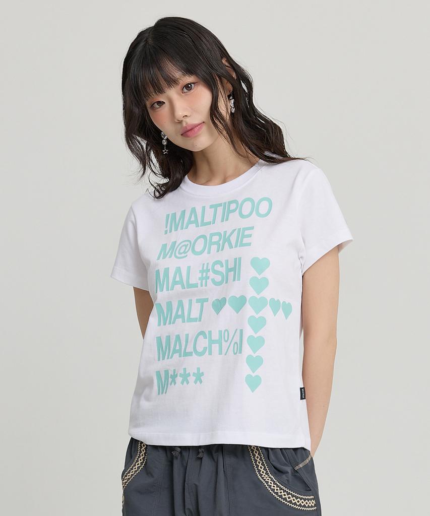 WAIKEI Мальтипу Lettering Color Block Футболка с коротким рукавом Белый