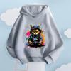 Graffiti Cool Cat Cartoon Printed Kids' Hoodie, Let Children Wear Personality-Filled Hip-Hop Playful Fashion Sense