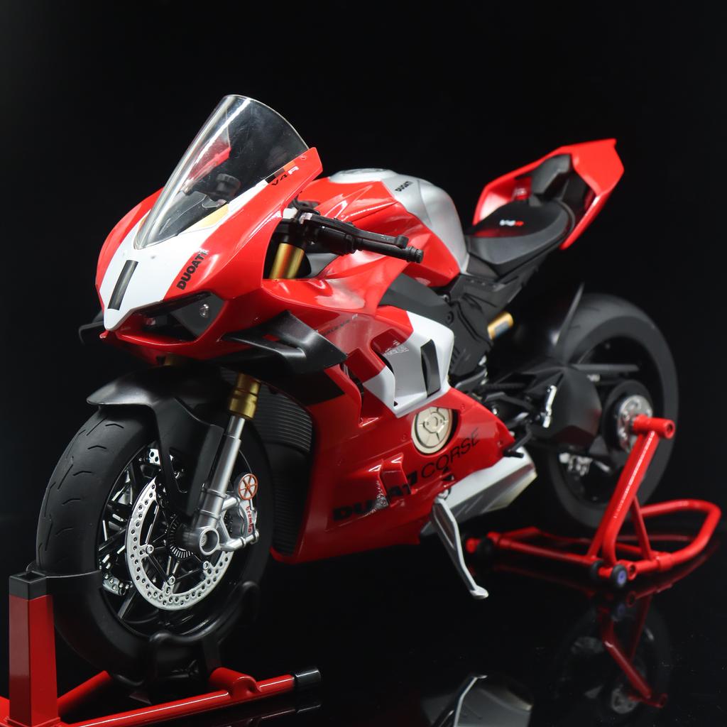 Спрей 1:6  Ducati V4S 1/9 H2R Racing мотоцикл Сплав Литье под давлением Модель автомобиля Звук и свет Динамические украшения Коллекция