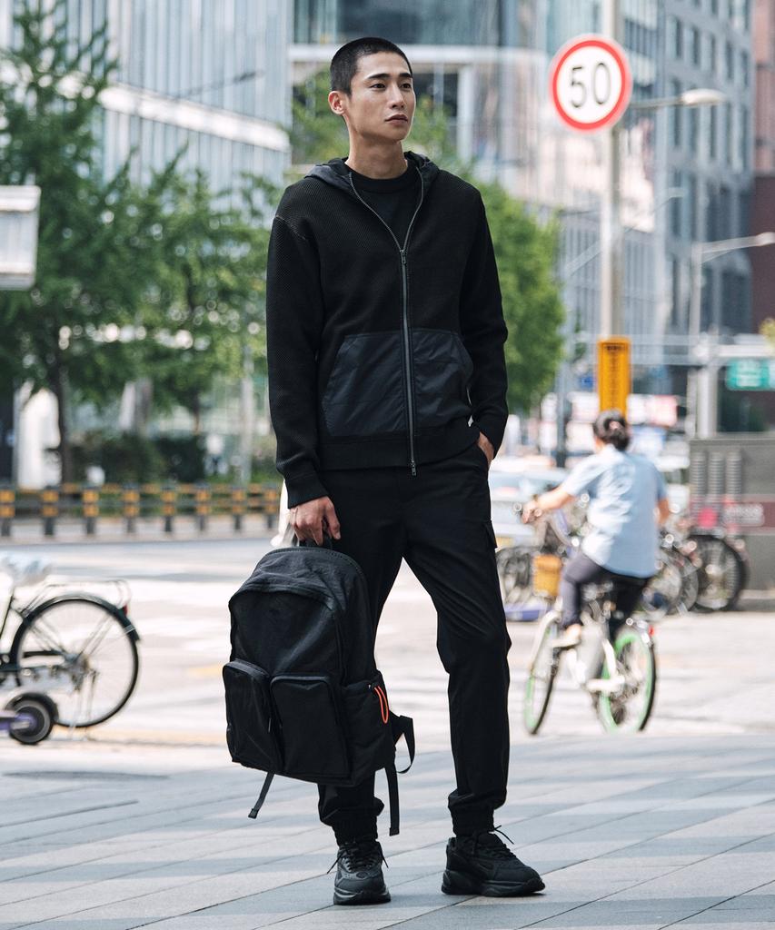 STCO [Rnw] Nylon Stretch Cargo Jogger Pants Black (Comfort Fit)_Swpva01Nsb