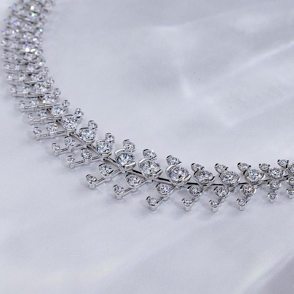 Mishang Jewelry Серебро S925 Роскошные украшения с выращенным в лаборатории бриллиантом Фабричная цена Хорошее качество Индивидуальное ожерелье MSN-860