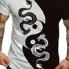 Dragons  Yin Yang 3D Print Men's Crew Neck Short Sleeve Plus Size T-shirt Breathable Versatile Tee For Summer Wear