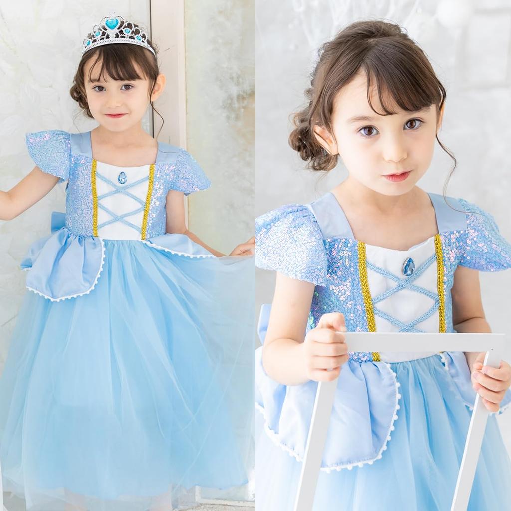 [monoii] Платье Золушки для детей, Комплект платья Рапунцель, Костюм принцессы, Детский косплей, Костюм на Хэллоуин, Костюм для девочки, Рождество,