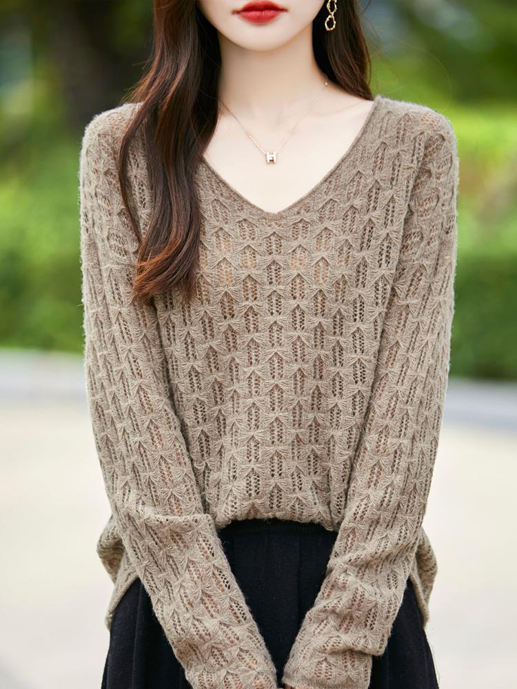 Женский кашемировый свитер Qinghe cashmere 30% кашемир 70% шерсть Осенне-зимний кашемировый свитер мягкий и теплый