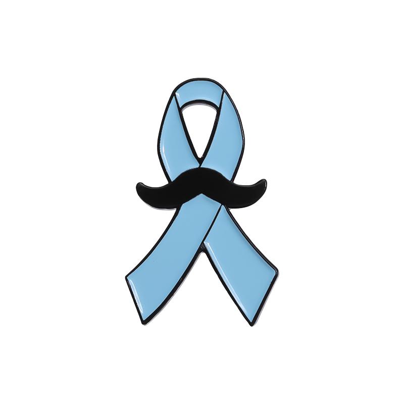 Blue Ribbon Enamel Pins Custom Prostate Cancer Men's Health Brooches Lapel Badges Jewelry Gift for Kids Friends